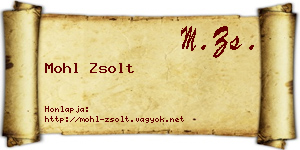 Mohl Zsolt névjegykártya
